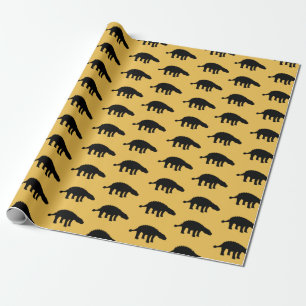 Ankylosaurus Dino Dinosaur Silhouette Geschenkpapier