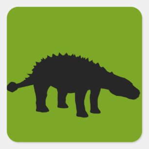Ankylosaurus Dino Dinosaur Silhouette Quadratischer Aufkleber