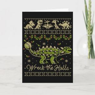 Ankylosaurus-Dinosaur-Weihnachtspullover  Karte