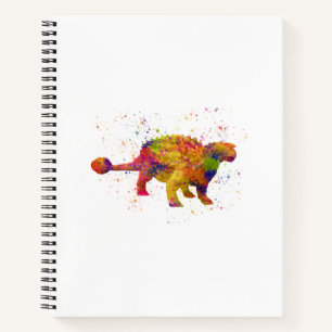 Ankylosaurus-Dinosaurier-Silhouette in Aquarell Notizbuch