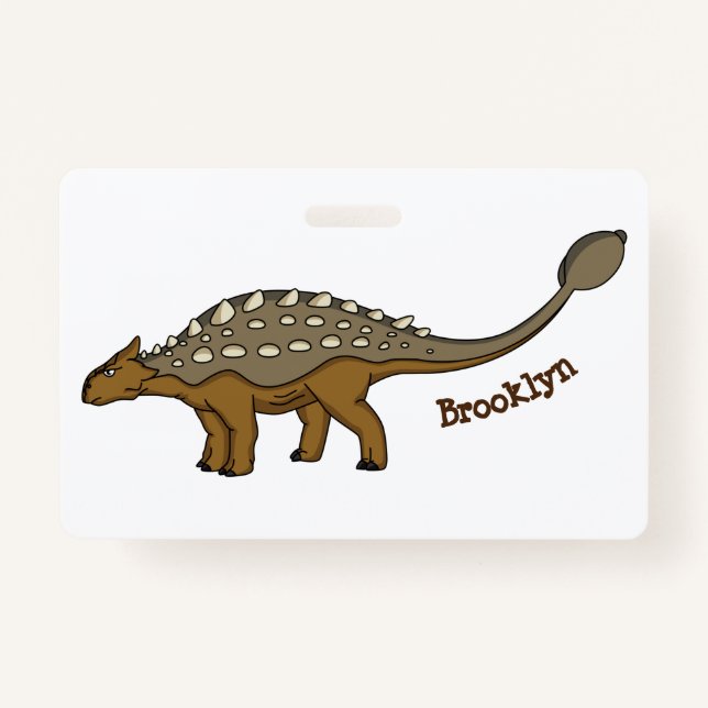 Ankylosaurus gepanzerte Dinosaurier-Abbildung Ausweis (Vorderseite)
