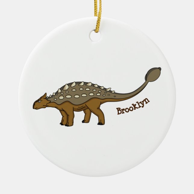 Ankylosaurus gepanzerte Dinosaurier-Abbildung Keramik Ornament (Vorne)