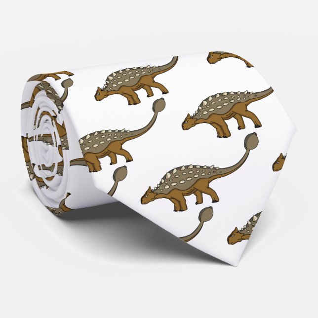 Ankylosaurus gepanzerte Dinosaurier-Abbildung Krawatte (Gerollt)