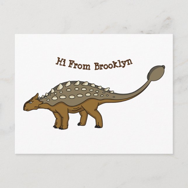 Ankylosaurus gepanzerte Dinosaurier-Abbildung Postkarte (Vorderseite)