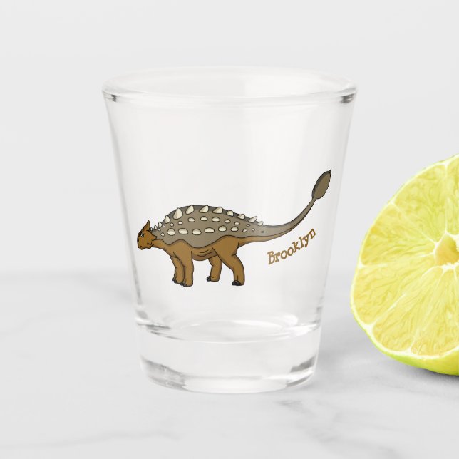 Ankylosaurus gepanzerte Dinosaurier-Abbildung Schnapsglas (Vorderseite)