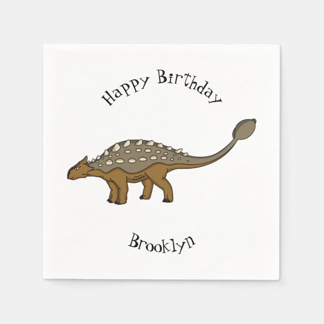 Ankylosaurus gepanzerte Dinosaurier-Abbildung Serviette (Vorderseite)