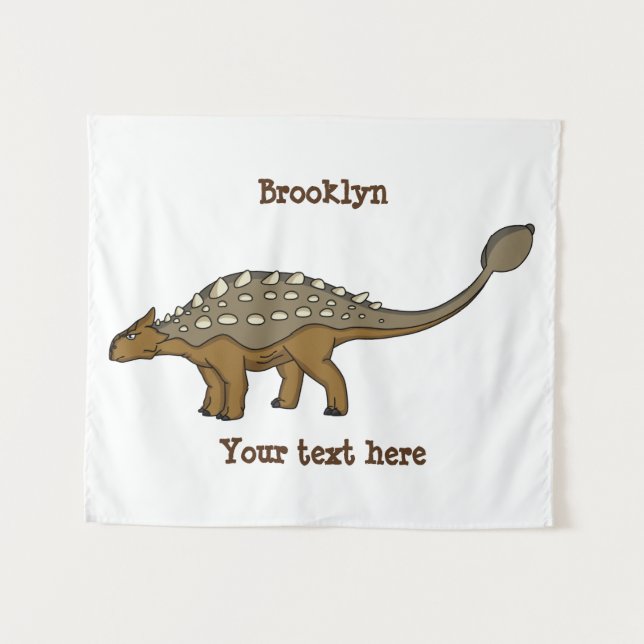 Ankylosaurus gepanzerte Dinosaurier-Abbildung Wandteppich (Vorderseite (Horizontal))