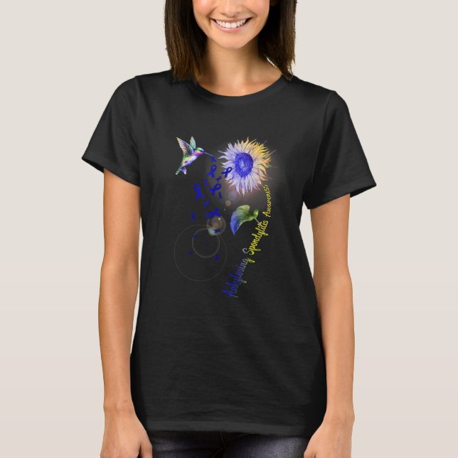 Ankylosierende Spondylitis Sonnenblume Hummingbird T-Shirt (Vorderseite)