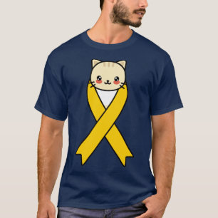 Anlage Krebsbewusstsein Kawaii Katze Amber Ribbon T-Shirt