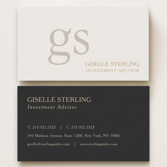 Anlageberater Monogramm Professional Visitenkarte (Von Creator hochgeladen)