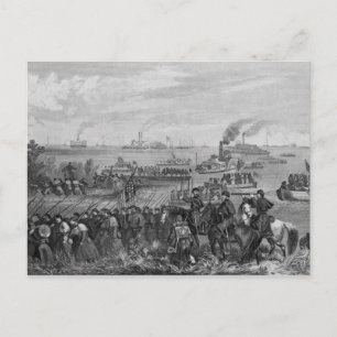 Anlandung von Truppen auf der Insel Roanoke Postkarte