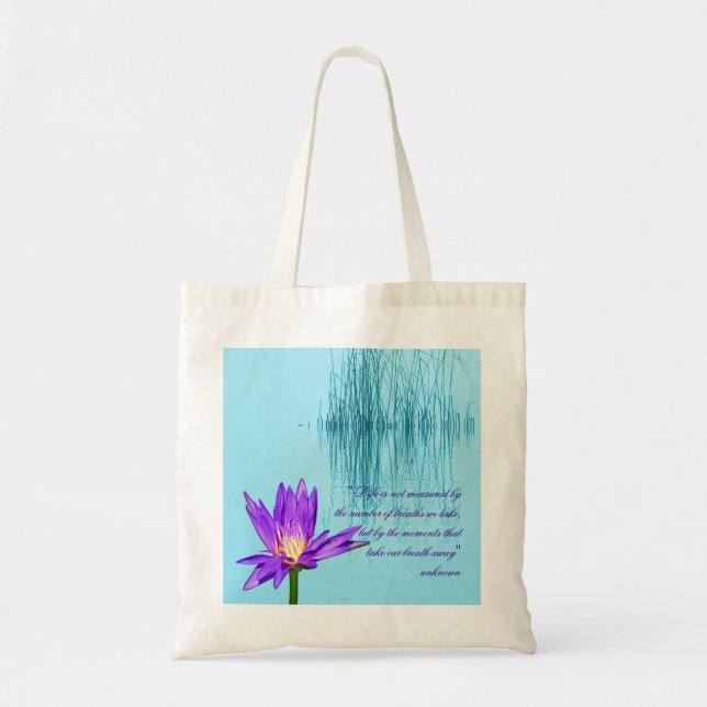 Anlass-lila Wasser-Lilien-Budget-Taschen Tragetasche (Vorne)