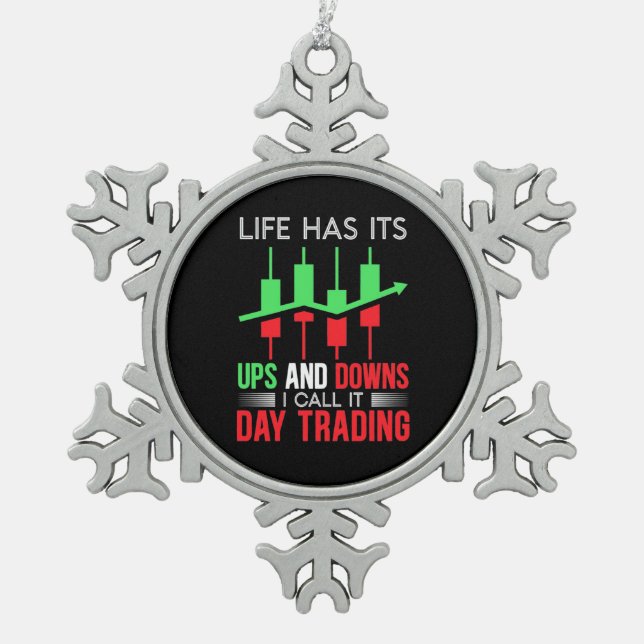 Anleger, den ich "IT Day Trading" nenne Schneeflocken Zinn-Ornament (Vorderseite)