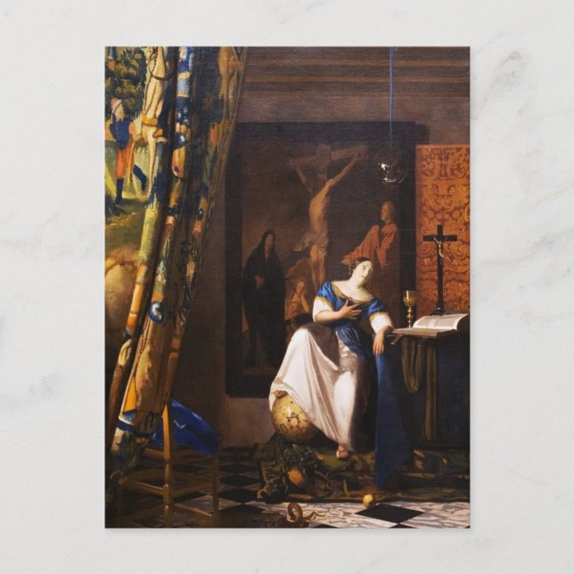 Anlegory zum Glauben von Johannes Vermeer Postkarte (Vorderseite)