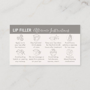 Anleitung für Beige Tann Cream Lip Filler Aftercar Visitenkarte