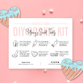 Anleitung für das Cookie Decorating Kit Rosa Logo Dankeskarte