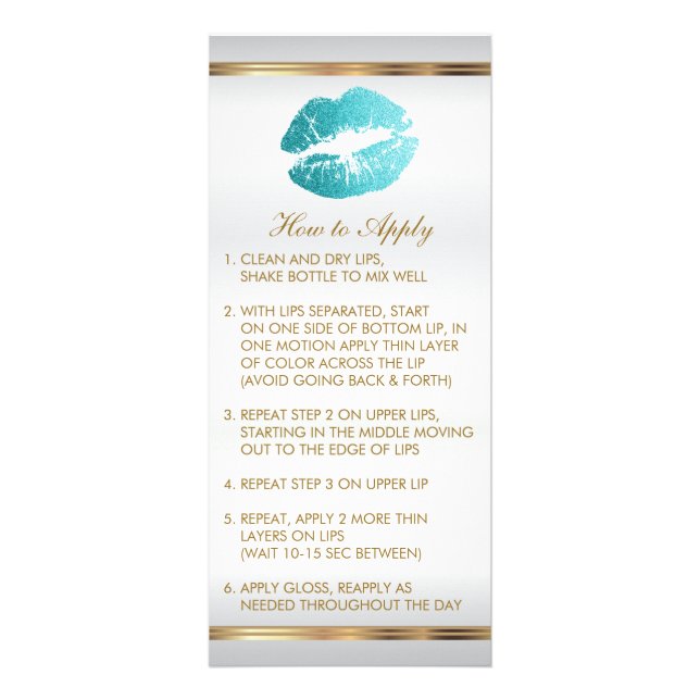 Anleitung für den aquamarinen Glitzer Lipstick mit Werbekarte (Vorne)