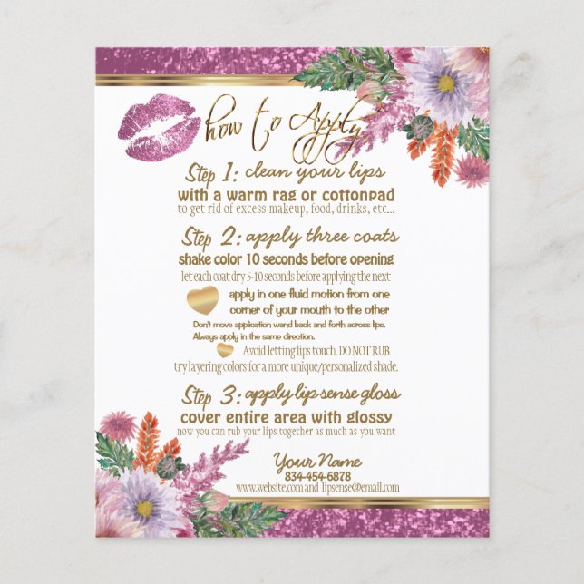 Anleitung für den Glitzer Floral Pink 2 Flyer (Vorne)