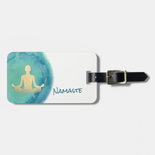 Anleitung für die Meditation mit aquamarinem Gold  Gepäckanhänger (Vorderseite horizontal)