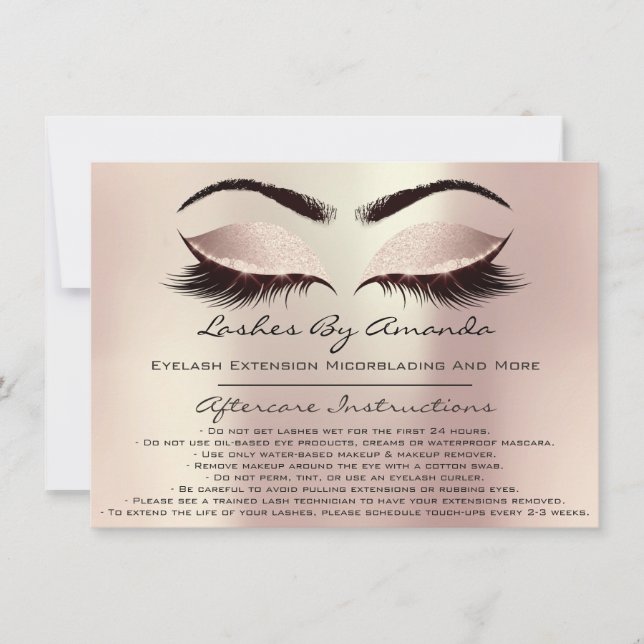 Anleitung für die Nachbehandlung Rosa Rose Gold Bl Einladung (Vorderseite)
