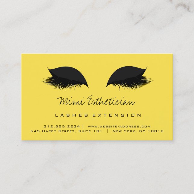 Anleitung für die Nachsorge Lash Extension Black Y Visitenkarte (Vorderseite)
