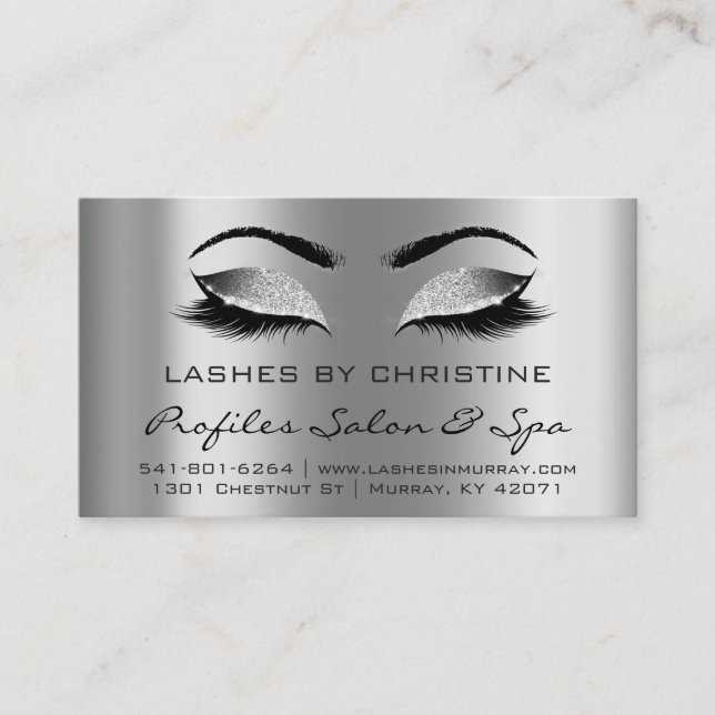 Anleitung für die Nachsorge Lashes Extension Silve Visitenkarte (Vorderseite)