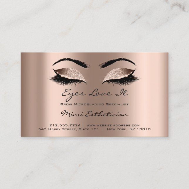 Anleitung für die Nachsorge Rose der Lashes Visitenkarte (Vorderseite)