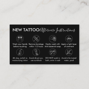 Anleitung für die Schwarzkörperkunst Tattoo Visitenkarte