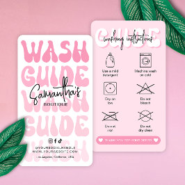 Anleitung für die Wäscherei in Retro-Rosa Visitenkarte