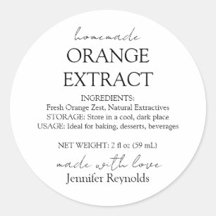 Anleitung für hausgemachte Orange Extract Flaschen Runder Aufkleber