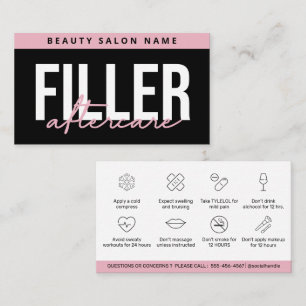 Anleitung für Lip Filler Botox Aftercare Visitenkarte