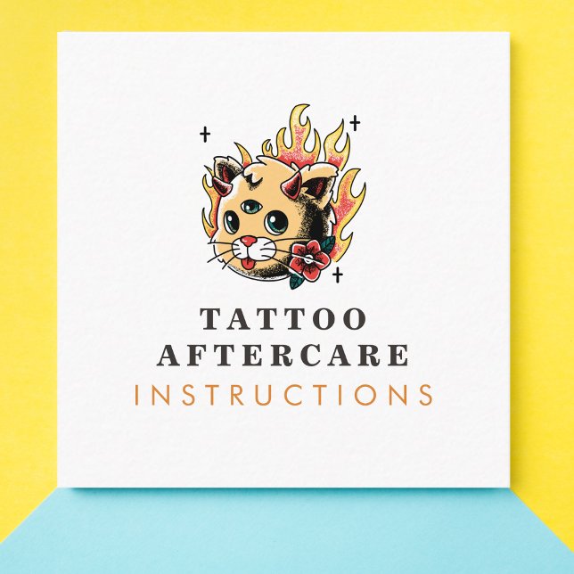 Anleitung für Tattoo Aftercare Creative Künstleris Quadratische Visitenkarte (Von Creator hochgeladen)