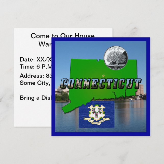 Anleitung, Text, Imitate Quarter, Flag Landschaft Einladung (Vorne/Hinten)