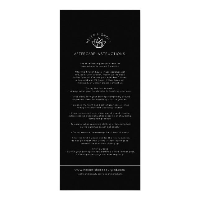 Anleitung zum Durchstechen des Ohrs nach der Pfleg Werbekarte (Vorne)