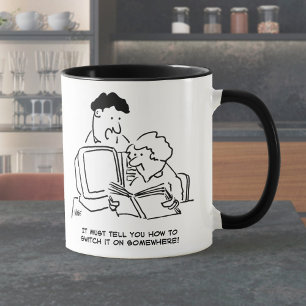 Anleitung zum Einschalten des Computers suchen Tasse