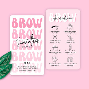 Anleitung zum Retro-Schriftart mit rosa Knochenbra Visitenkarte