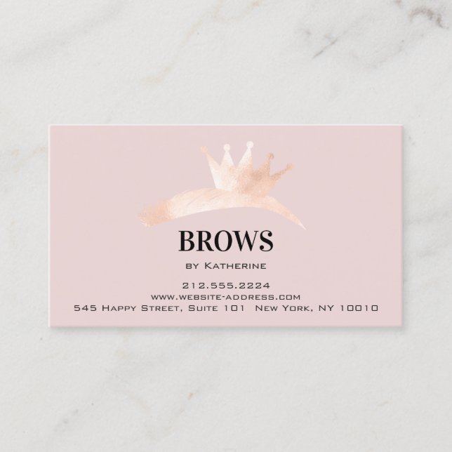 Anleitung zur Eyebrow Crown Microblading Visitenkarte (Vorderseite)