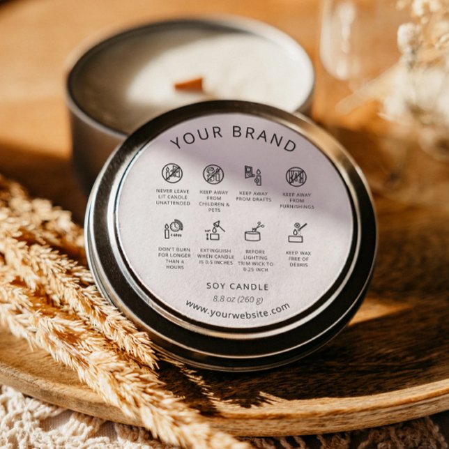 Anleitung zur Kerzenwarnhinweise Runder Aufkleber (Von Creator hochgeladen)