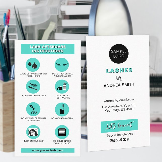 Anleitung zur Minimalistischen Aquamarinen Lash Af Visitenkarte (Von Creator hochgeladen)