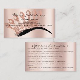Anleitung zur Nachsorge Brows Crown Microblading Visitenkarte