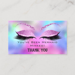Anleitung zur Nachsorge Eyelash Pink Holographic Visitenkarte