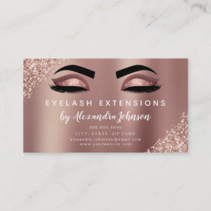 Anleitung zur Nachsorge Eyelashes Rose Gold Visitenkarte