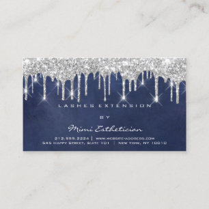 Anleitung zur Nachsorge Lash Blue Navy Gray Tropfe Visitenkarte