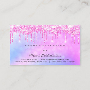 Anleitung zur Nachsorge Lash Pink Glitzer Tropfen Visitenkarte