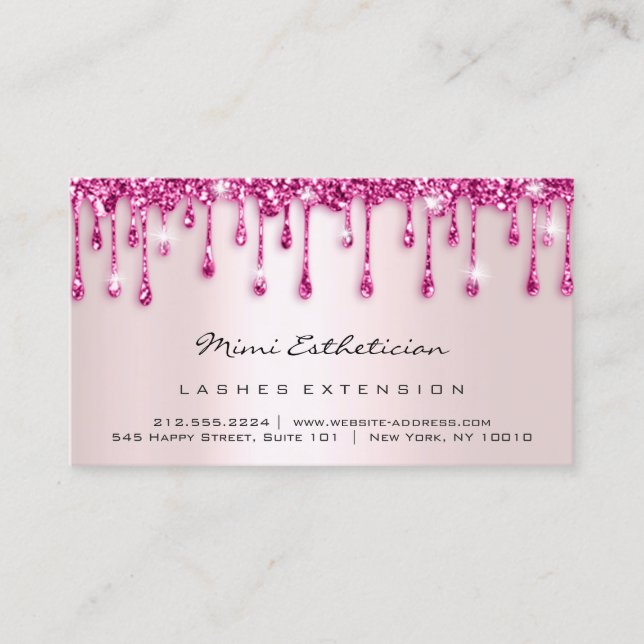 Anleitung zur Nachsorge Lash Rose Glitzer DripBerr Visitenkarte (Vorderseite)
