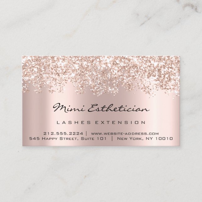 Anleitung zur Nachsorge Lash Rose Gold Sand Blush Visitenkarte (Vorderseite)