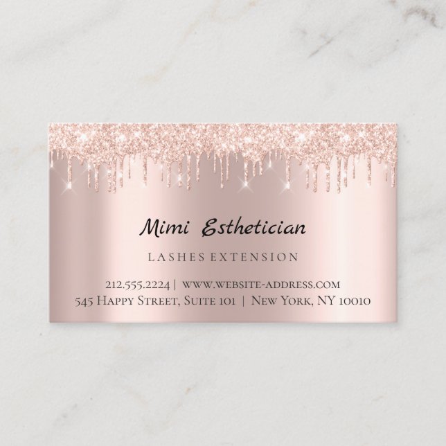 Anleitung zur Nachsorge Lash Rose Gold Tropfen Lux Visitenkarte (Vorderseite)