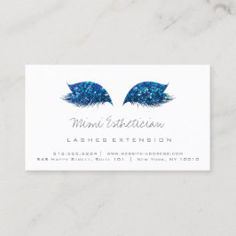Anleitung zur Nachsorge Lashes Extension Blue Gray Visitenkarte