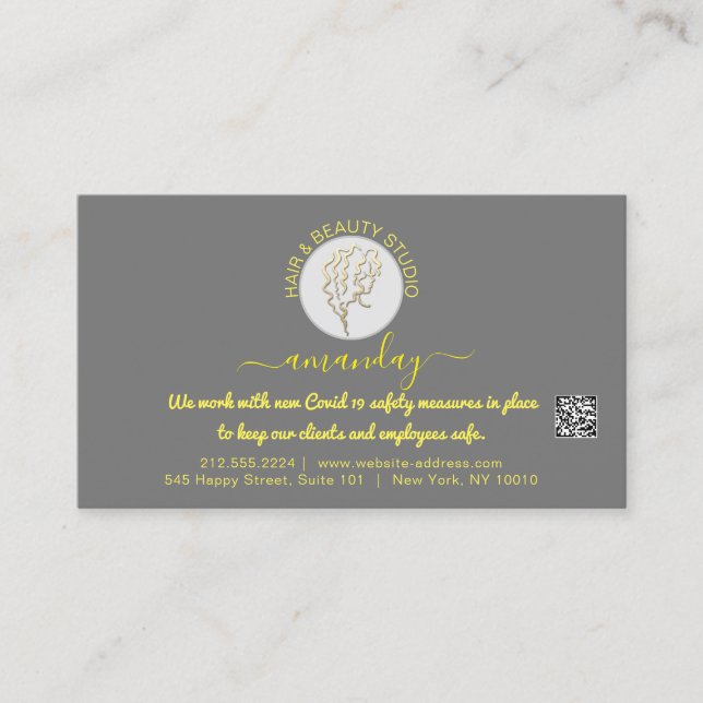 Anleitung zur Nachsorge Lashes Gold Logo QR CODE Visitenkarte (Vorderseite)