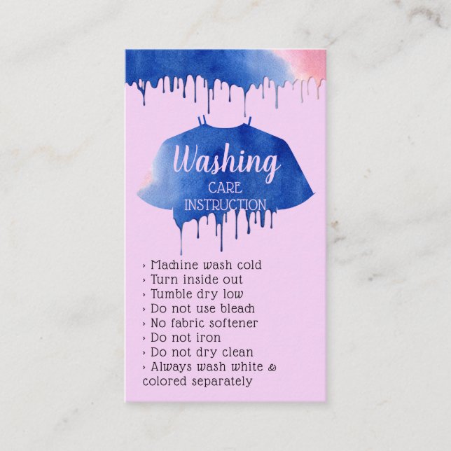 Anleitung zur Reinigung Kleidung Kleidung Lilac Visitenkarte (Vorderseite)